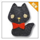 black kitty hair clip for baby – handmade children’s felt hair clip